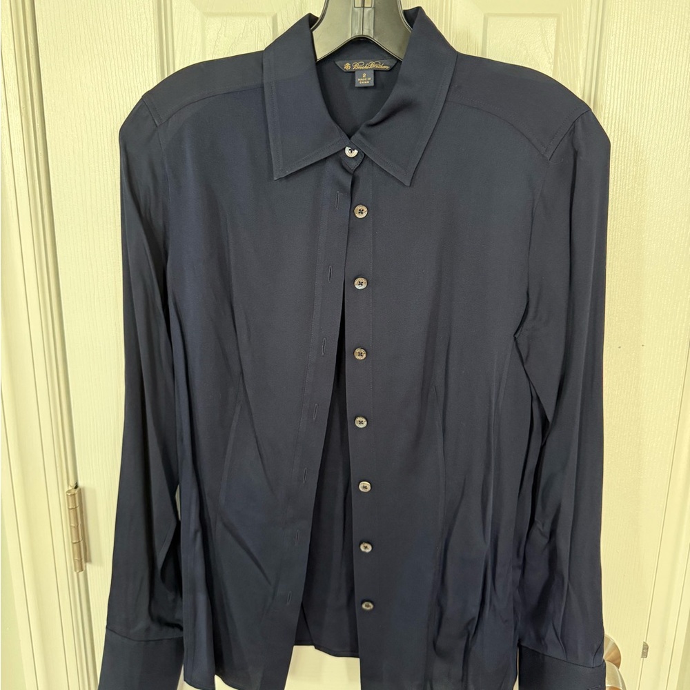 Brooks Brothers Navy and Gold Label Dress Shirt